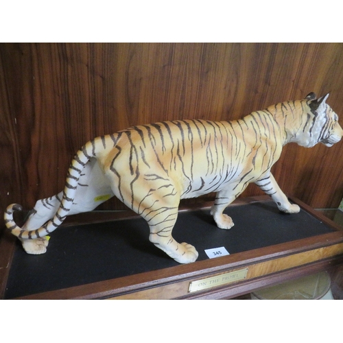 345 - A Franklin Mint tiger on stand 