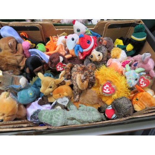 70 - Three trays containing a collection of TY Beanies - mainly TY Beanie animals