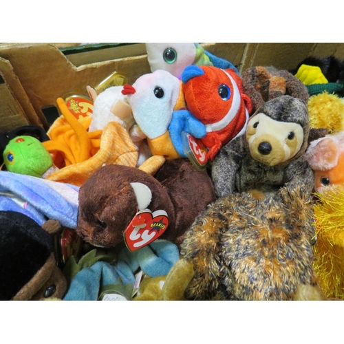 70 - Three trays containing a collection of TY Beanies - mainly TY Beanie animals