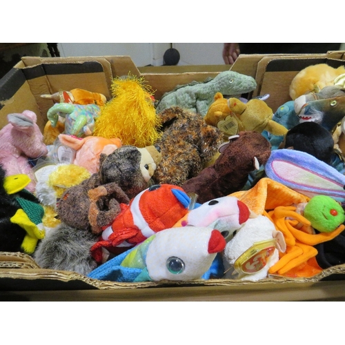 70 - Three trays containing a collection of TY Beanies - mainly TY Beanie animals