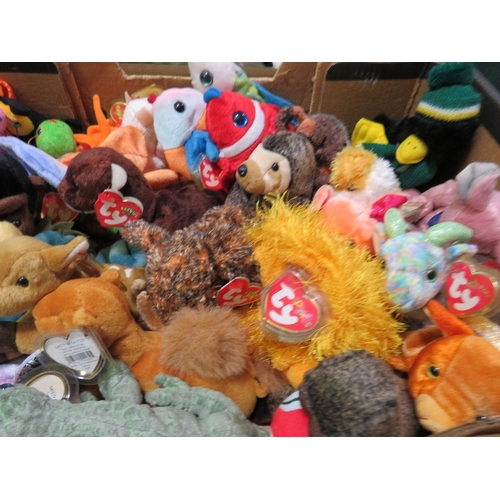 70 - Three trays containing a collection of TY Beanies - mainly TY Beanie animals