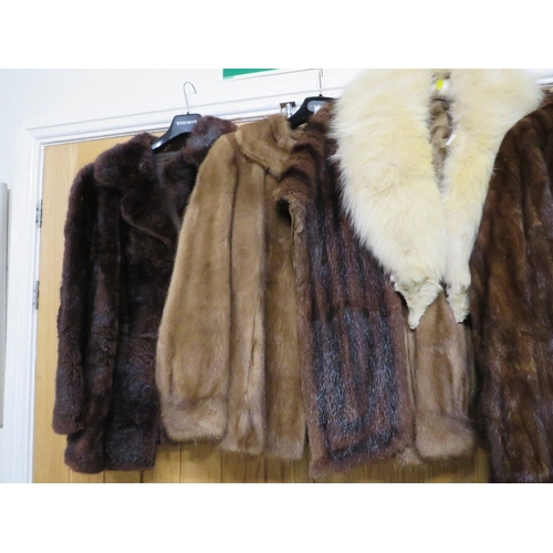 78 - Three vintage fur coats together with a fur collar, vintage fur stole and two piece retro style Aubr... 