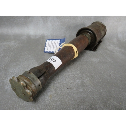 109 - A GERMAN MODEL 1916 INERT STICK GRENADE, retaining belt hook and end cap, marked to wooden grip '5½ ... 