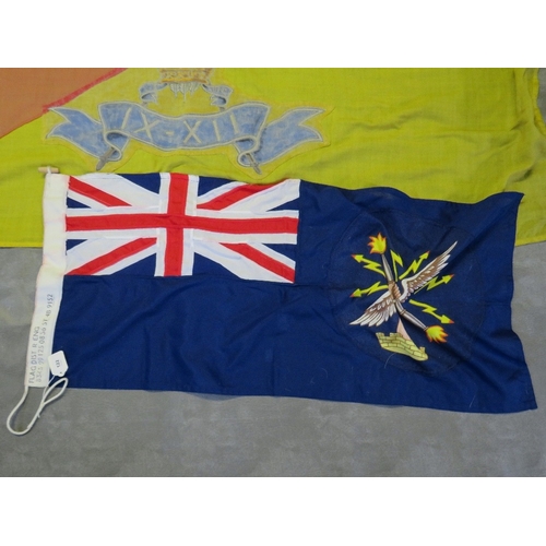 122 - AN IX-XII LANCERS FLAG, Queens crown, 163 x 94 cm, together with another flag (2)