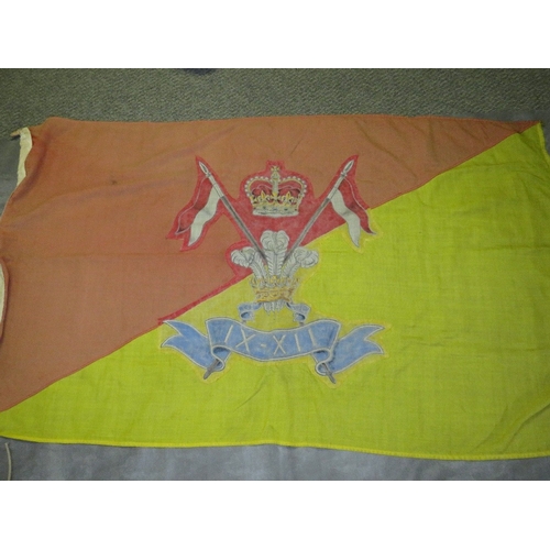 122 - AN IX-XII LANCERS FLAG, Queens crown, 163 x 94 cm, together with another flag (2)