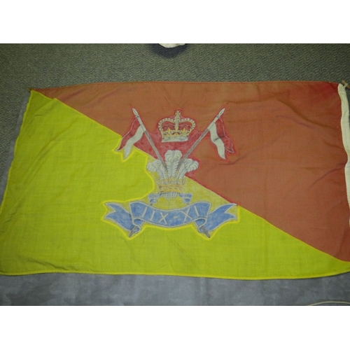 122 - AN IX-XII LANCERS FLAG, Queens crown, 163 x 94 cm, together with another flag (2)