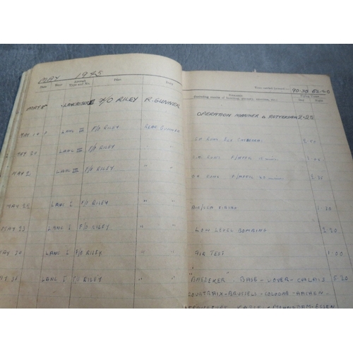 178 - A WWII RAF LANCASTER GUNNER LOGBOOK - SERGEANT A. BELL, filled in from August 1944 to July 1945. An ... 