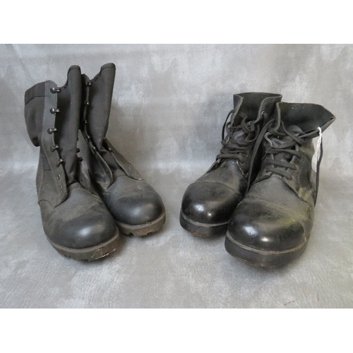 189 - FOUR PAIR SOF MILITARY AND RELATED BOOTS, to include WW2 fire boots, size 9 (dated 1943/45), ammo bo... 