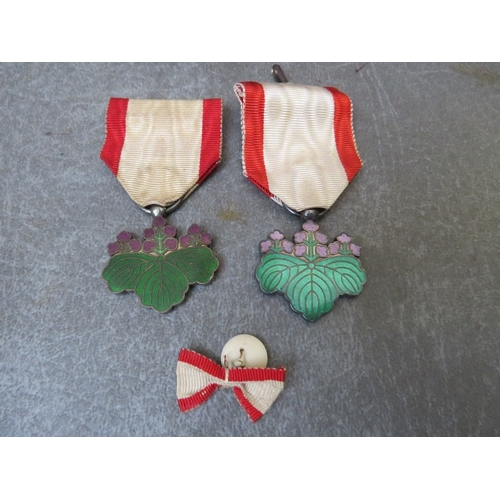 204 - TWO CASED JAPANESE ORDER OF THE RISING SUN 7TH CLASS (2)