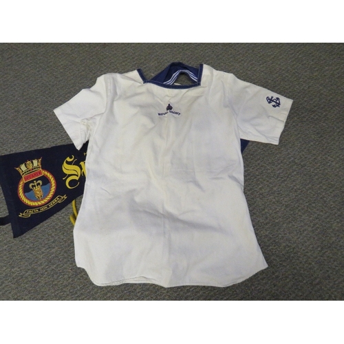 251 - A ROYAL YACHT SHIRT, a HMS Speaker pennant, US navy shoulder board etc