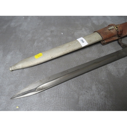 260 - A WWI GERMAN IMPERIAL BUTCHER BAYONET, makers mark of Simson & Co. SUHL, spine of blade has date mar... 