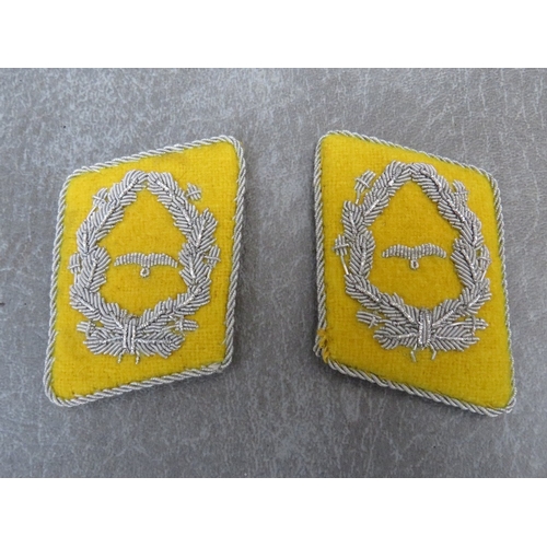 264 - TWO PAIRS OF WW2 LUFTWAFFE OFFICERS COLLAR TABS, yellow ground