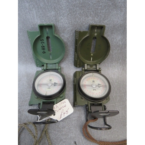 291 - A US WRIST COMPASS DATED 1952, plus two marching compasses dated 1979 and 1986 (3)