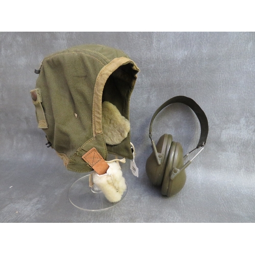 320 - A US ARMY AIR CORPS FLYING HELMET A.9., and a pair of ear protectors