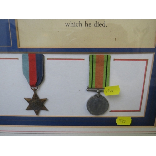 347 - WAR CASUALTY MEDAL GROUP, framed memorial scroll named Driver E. McWatt, Royal Regiment of Artillery... 