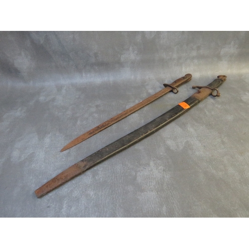 368 - BRITISH 1907 PATTERN BAYONET (LACKING SCABBARD), along with a French 19th century bayonet A/F (2)