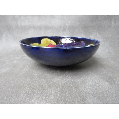 360 - A WILLIAM MOORCROFT CLEMATIS CIRCULAR BOWL, impressed and signed marks to the base, with original st... 