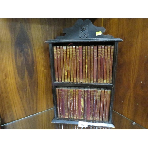 102 - A miniature furniture bookcase containing the Pocket Falstaff edition of Shakespeare