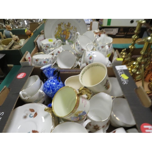 104 - Two trays of assorted ceramics to include Grafton Tea ware