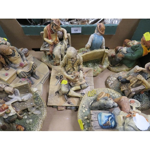 106 - A tray of Capodimonte style figures A/F