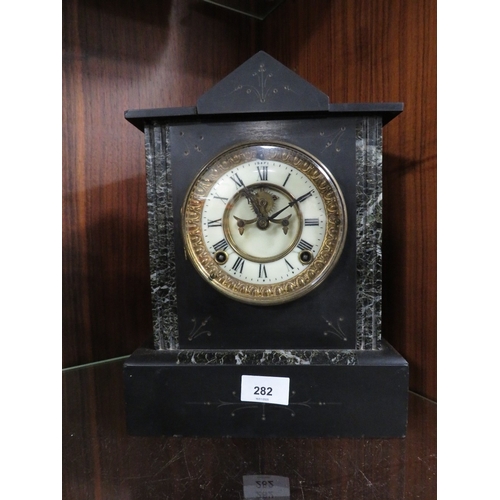 282 - A slate mantle clock