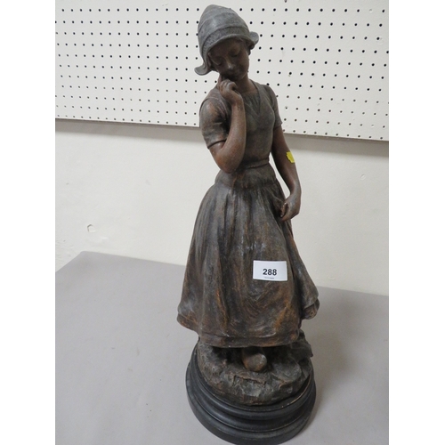 288 - Two spelter figures of Dutch boy and girl