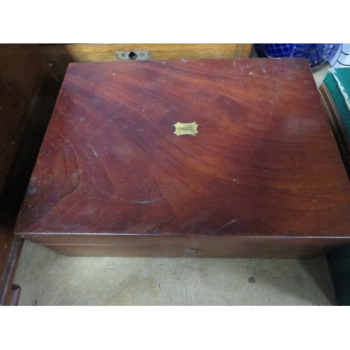 317 - An inlaid writing slope together with a mahogany example A/F