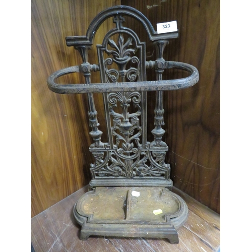 323 - A small cast metal reproduction stick stand