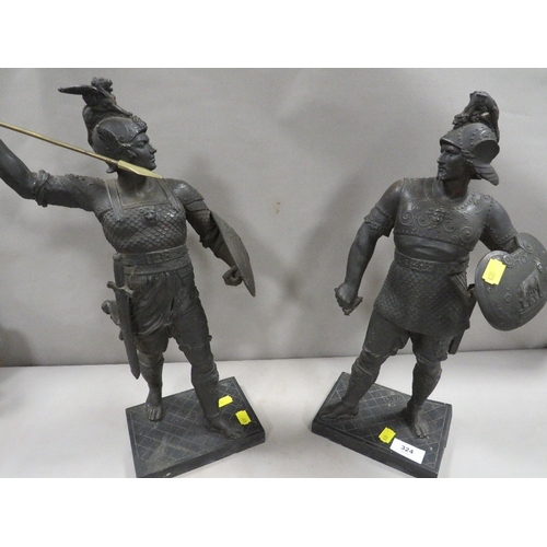 324 - Two spelter soldier figures