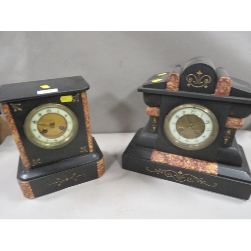 325 - Two slate mantle clocks