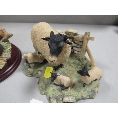 366 - Three Boarder Fine Arts figures to include badger face ewe and lambs