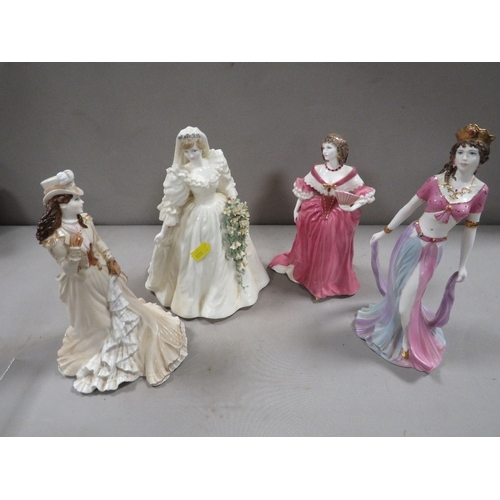 367 - A collection of four Coalport figurines to include Diana Princess of Wales