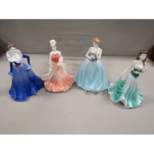 388 - Four Coalport figurines to include Dearest Rose