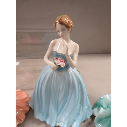 388 - Four Coalport figurines to include Dearest Rose