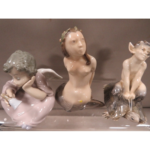 389 - Three small Royal Copenhagen figures together with a figure of a girl with a goose (4)