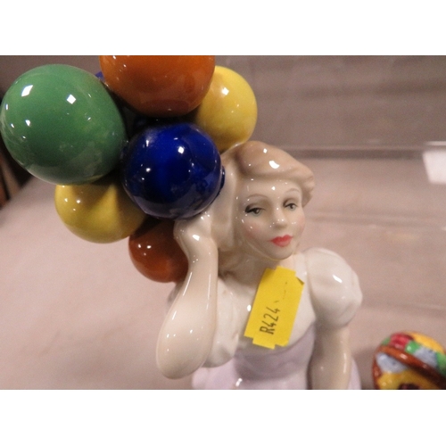 397 - A Royal Doulton figurine The Balloon seller together with a Reflections example - marked as a second