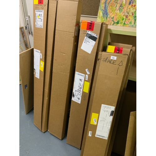 843 - A quantity of boxed window blinds - contents not checked