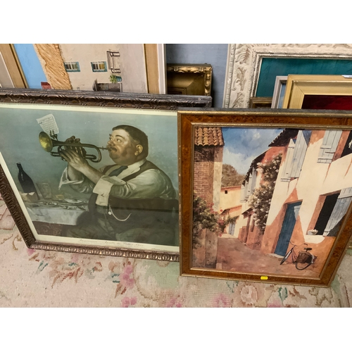 25 - A large collection of assorted pictures to include oil on boards, Russell Flint prints etc…