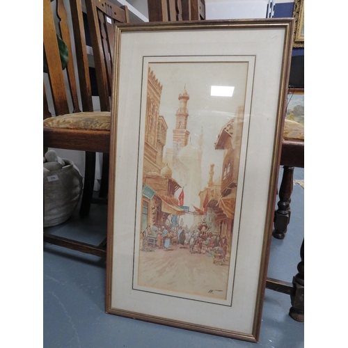 43 - Four framed 19th century watercolours of Middle Eastern scenes, signed by various artists