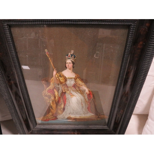 54 - A mezzotint entitle Archibald Hamilton together with two framed and glazed prints of Queen Victoria