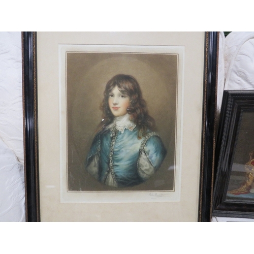 54 - A mezzotint entitle Archibald Hamilton together with two framed and glazed prints of Queen Victoria