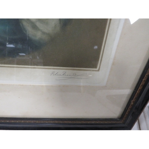 54 - A mezzotint entitle Archibald Hamilton together with two framed and glazed prints of Queen Victoria