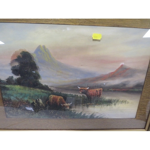 57 - A pair indistinctly signed highland landscapes