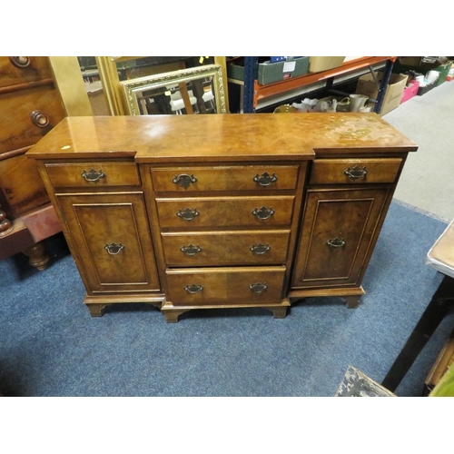 844 - A walnut reproduction breakfront sideboard A/F