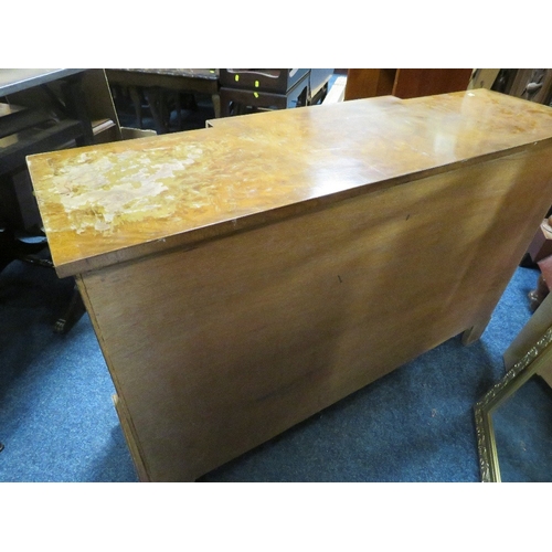 844 - A walnut reproduction breakfront sideboard A/F