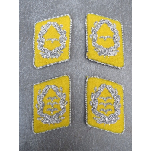 114 - TWO PAIRS OF WW2 LUFTWAFFE OFFICERS COLLAR TABS, yellow ground