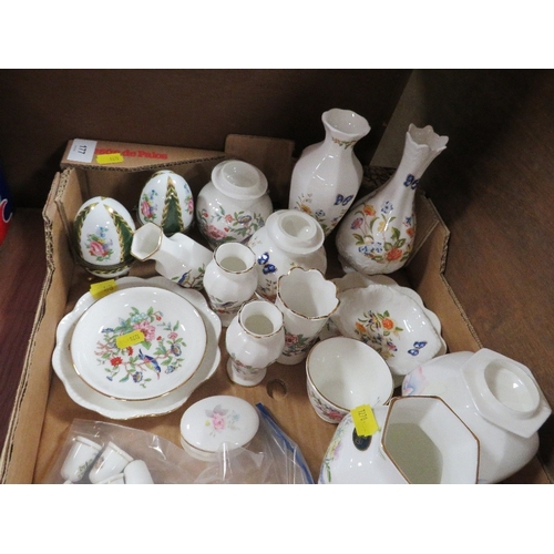 177 - A tray of assorted ceramics to include Aynsley and Doulton