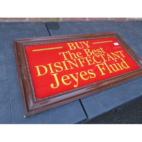 43 - A glass fronted Jeyes Fluid Disinfectant advertising sign