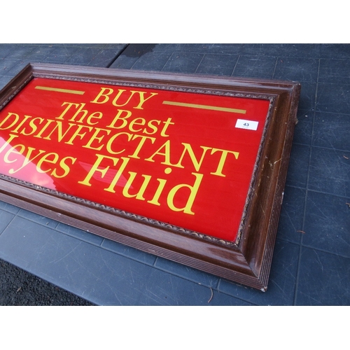 43 - A glass fronted Jeyes Fluid Disinfectant advertising sign