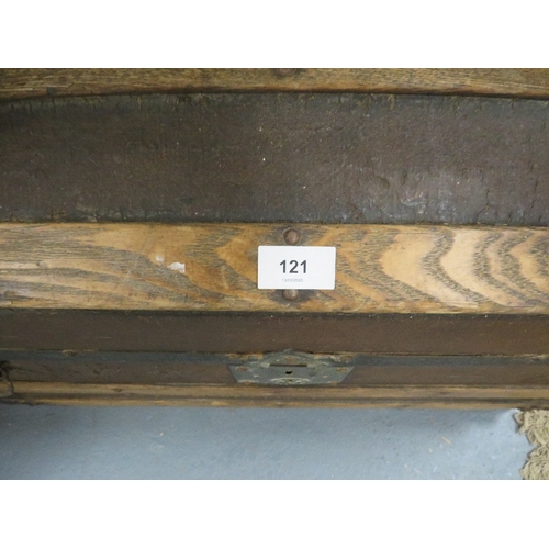 121 - A vintage banded trunk